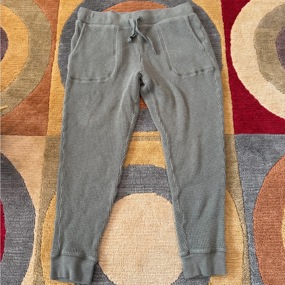 J. Crew Women’s Waffle Knit Lounge Pants / Pajamas Olive Green Cropped Small